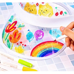 DIY 활동 그리기 색칠하기 야외활동 소풍 운동회 물 놀이용 투명썬캡 꾸미기